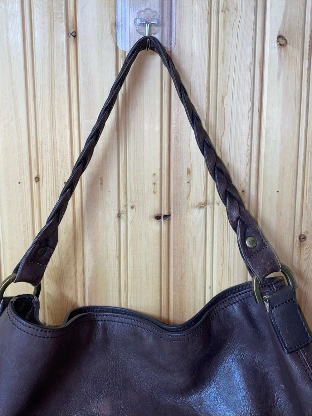 Mulberry Alexa Hobo Bag Dark Brown Leather Shoulder Bag with Front Buckle Pocket - Picture 6 of 14